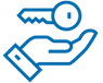hand with key icon representing aircraft renters insurance